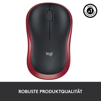 Logitech M185 Wireless Maus Rot – Optisch 1000 DPI USB beidhändig